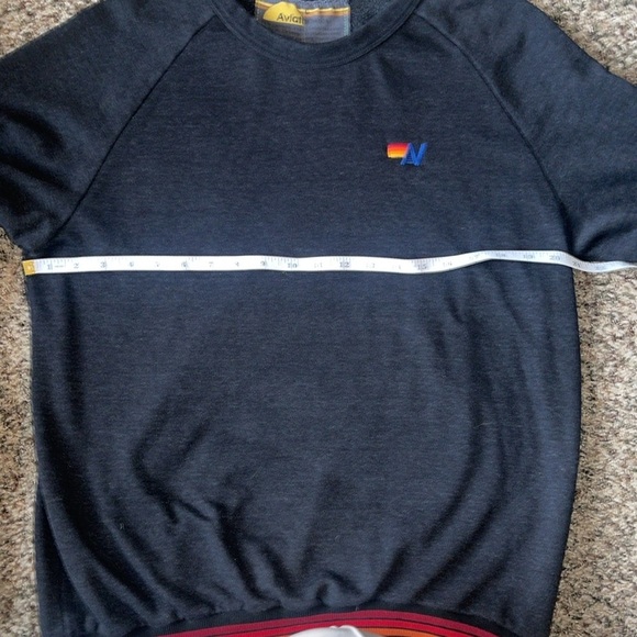 Aviator Nation Rainbow Rib Pullover Sweatshirt Heather Grey L - Picture 8 of 9
